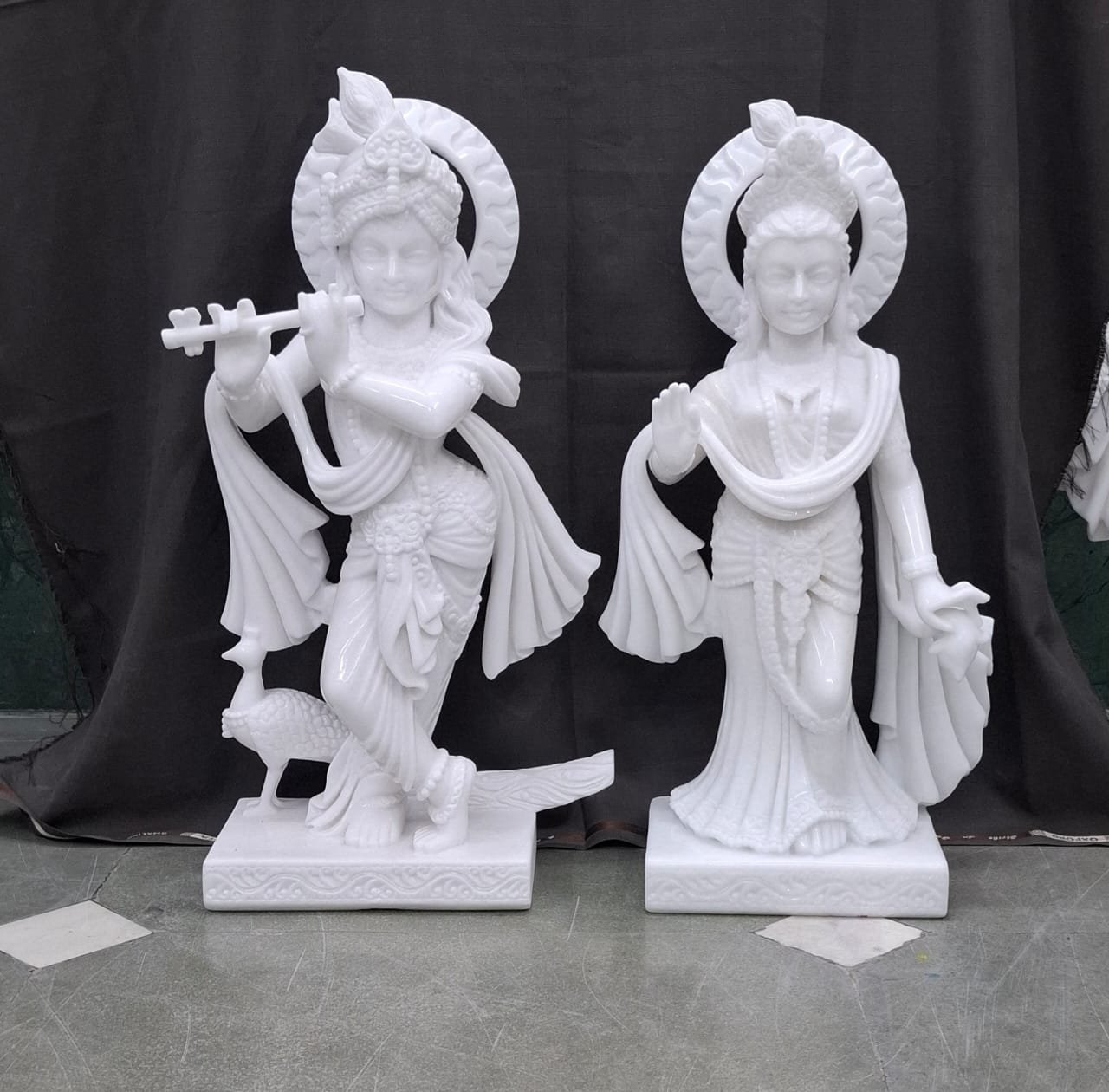 Radha Krishna marble statues -